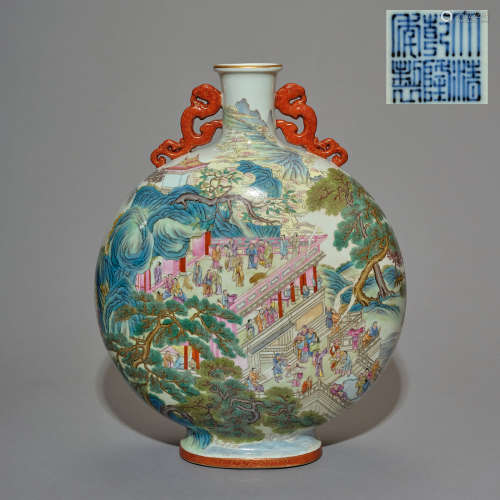 A large moon flask, Qing dynasty,Qianlong