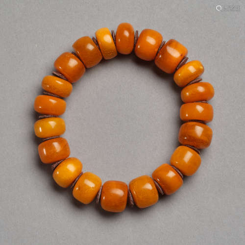 An amber bracelet,beads diameter 1.6mm