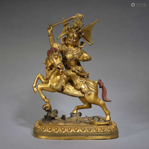 Bronze gilded Buddha,Qing dynasty