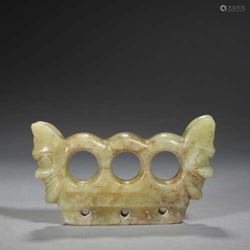A  jade figure of two heads, Neolithic period, Hongshan cult...