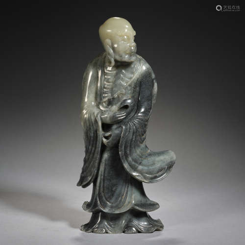 A jade arhat statue,Qing dynasty