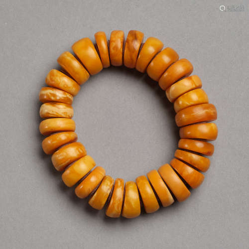 An amber bracelet,beads diameter 1.3mm