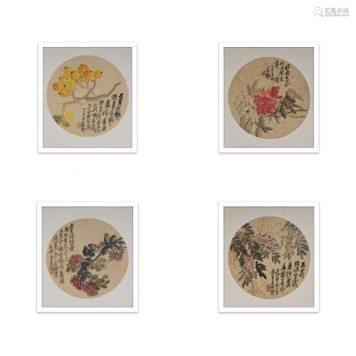 Wu Changshuo Painting,Set of four