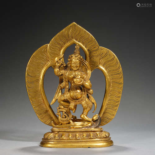 A gilt copper alloy figure of buddha tibet