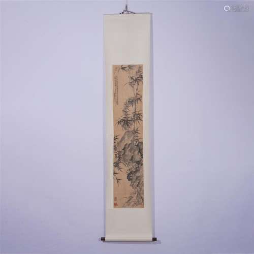 A CHINESE PAINTING OF BAMBOO AND ROCK