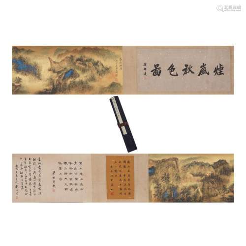 A CHINESE PAINTING SCROLL OF LANDSCAPE