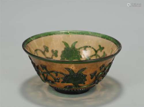 A CHINESE PEKING GLASS BOWL