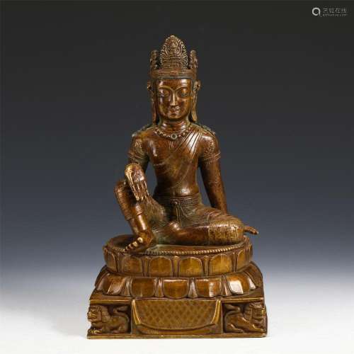 A CHINESE BRONZE FIGURE OF BUDDHA