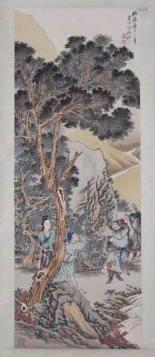 A CHINESE PAINTING OF FIGURES