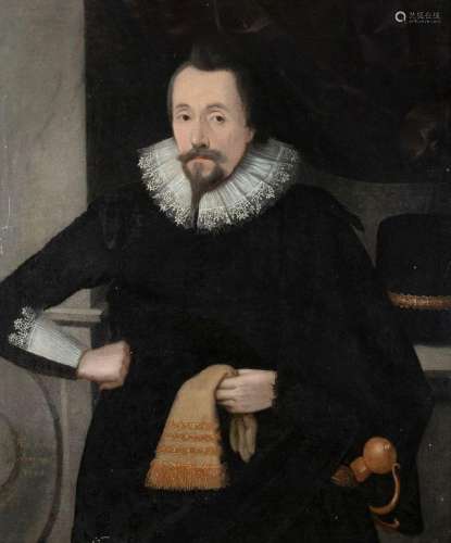 Circle of Gilbert Jackson, English fl.1622-1640- Portrait of...