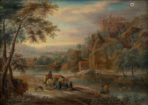 AndreasÂ Martin, Flemish 1720-1767- Â  A mountainous river l...