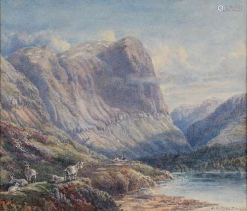 Aaron Edwin Penley, ANWS, British 1807-1870- Mountainous lan...
