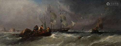 Circle of William Callcott Knell, British 1830-1880- Fisherm...