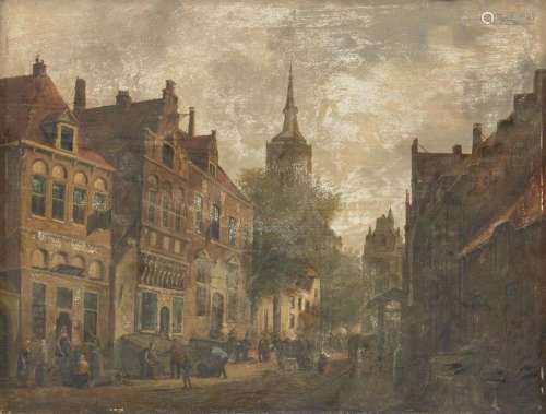 Jan Weissenbruch, Dutch 1822-1880- View of the Hague; oil on...