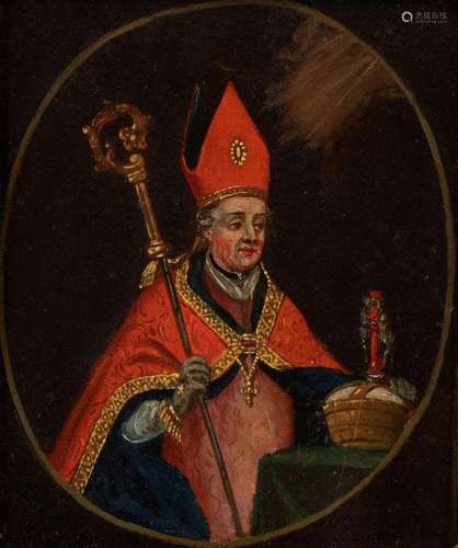 Italian School, 19th Century- Portraits of a bishop, standin...