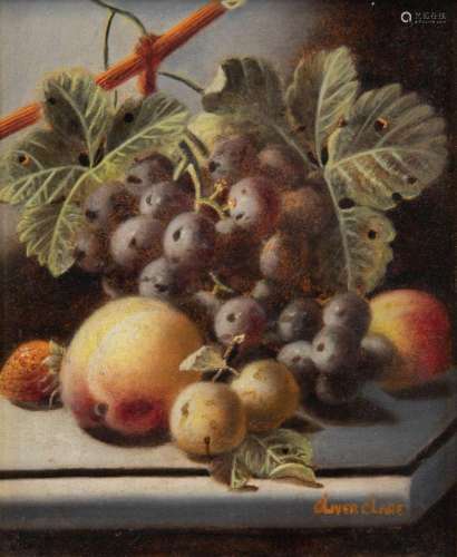 Oliver Clare, British 1852-1927- Still life of fruit; oil on...