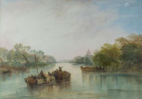 George Clarkson Stanfield, British 1828-1878- Bray on Thames...