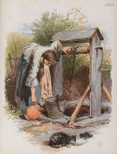 Myles Birket Foster, RWS, British 1825-1899- At the well; an...