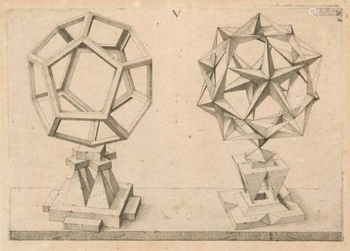 D’APRÈS JOST AMMAN (1539-1591) Étude de perspective avec tri...