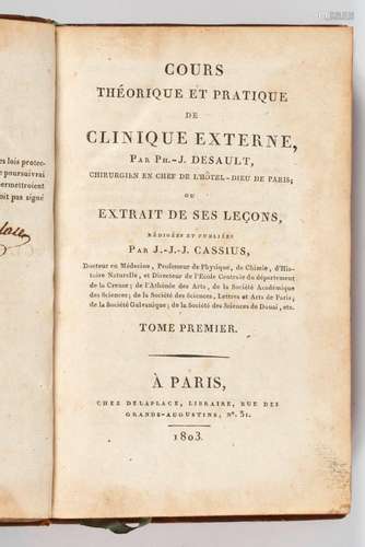 CASSIUS Cours théoriques et pratique de clinique externe, 18...