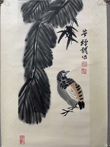 李苦禅 平安图 纸本设色 立轴