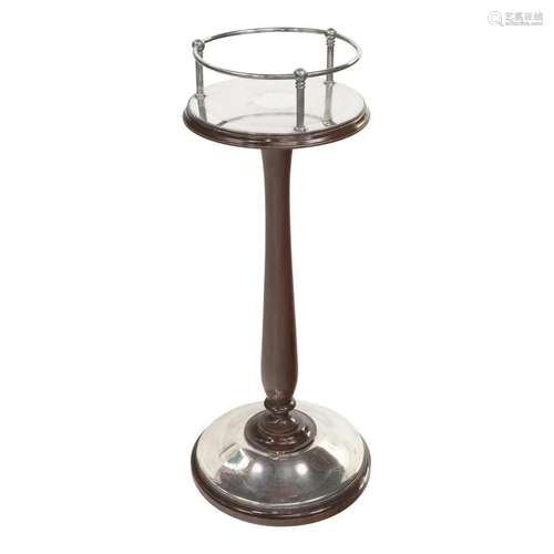 Christofle Mahogany and Silver Plate Champagne Stand