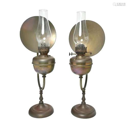 Pair of Scott Lamp Co. Brass Surgeon's Lanterns