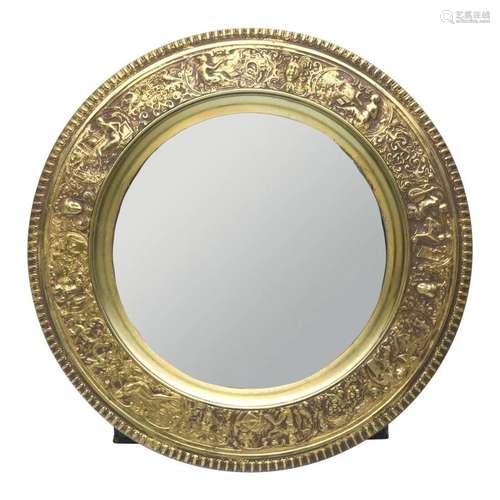 19th Century Dutch Gilt Bronze Round Mirror