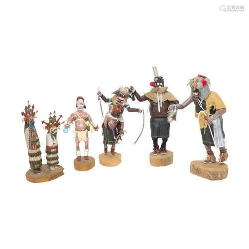 Five Contemporary Kachina Dolls Including Henry Naha