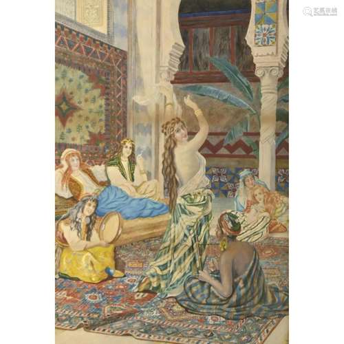 Nettie Stone Easterbrook, Women in a Harem, watercolor