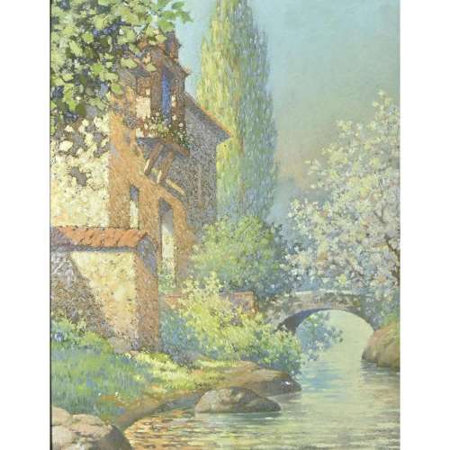 Haig Patigian, Springtime at Montigny, pastel on paper