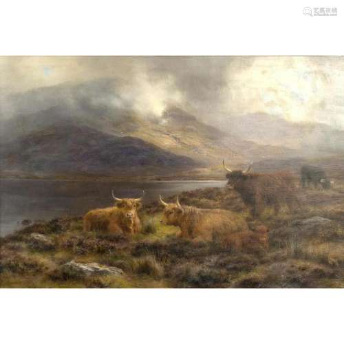 Louis Bosworth Hurt, Highland Cattle, oil on canvas