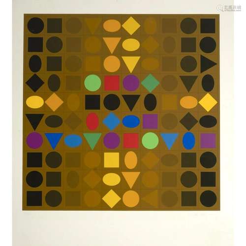 Victor Vasarely ''Sorbonne'', screenprint in...