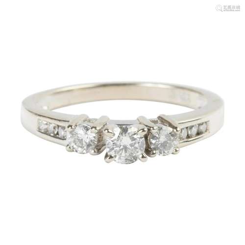 Diamond, 14k White Gold Ring.