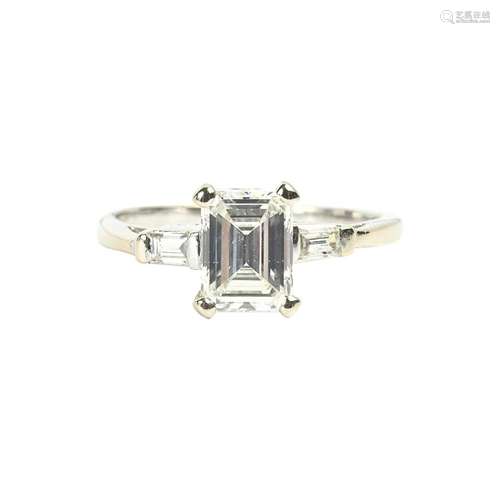 Diamond, 14k White Gold Ring.