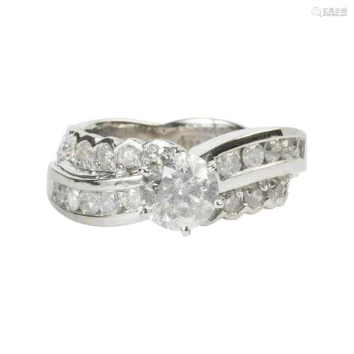 Diamond, 14k White Gold Ring.