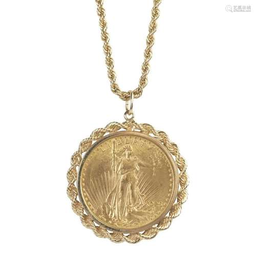 US Gold Coin, 14k Yellow Gold, Gold-Filled Necklace.