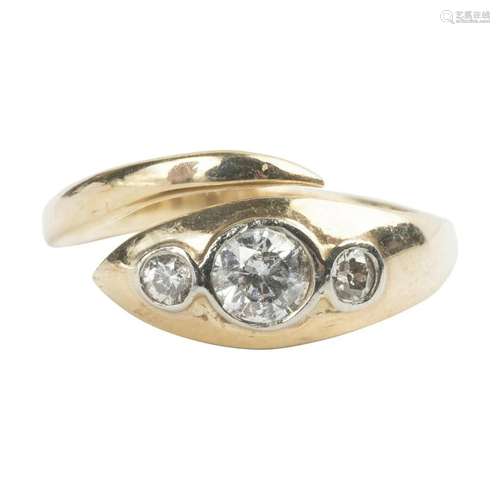 Diamond, 14k Yellow Gold Ring.