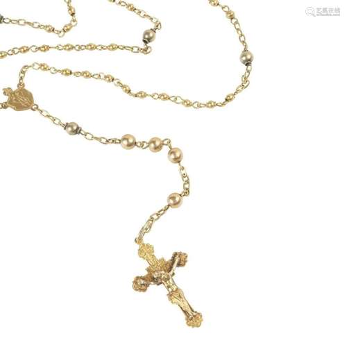 18k Yellow Gold Rosary.