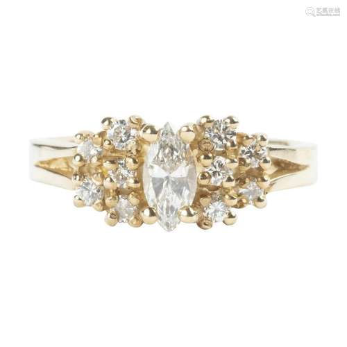 Diamond, 14k Yellow Gold Ring.