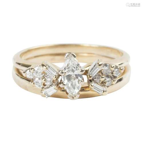 Diamond, 14k Yellow Gold Ring.