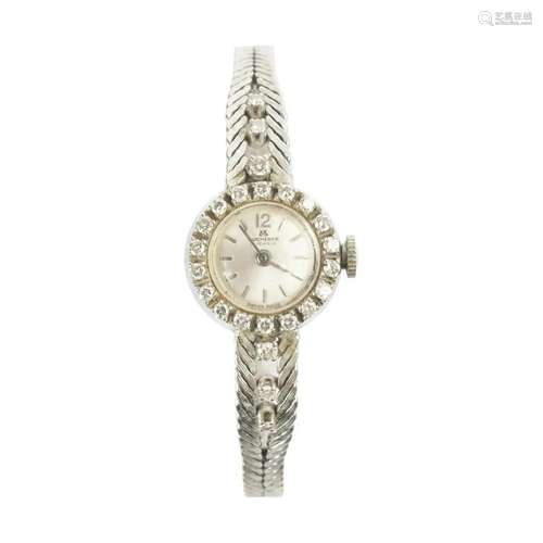 Ladies Bucherer Diamond, 18k White Gold Wristwatch.