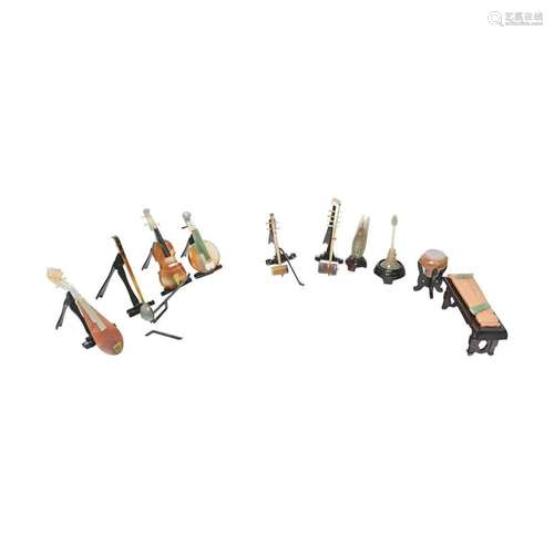 Asian Hardstone Miniature Musical Instruments