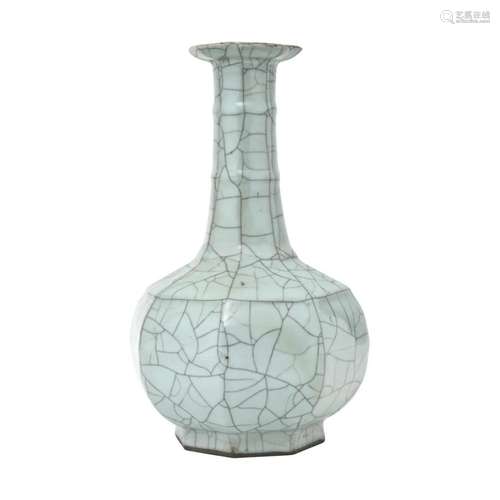 Chinese Guan-Type Octagonal Bottle Vase