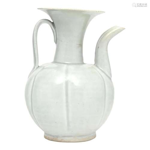 A Chinese Celadon Glaze Lobed Ewer