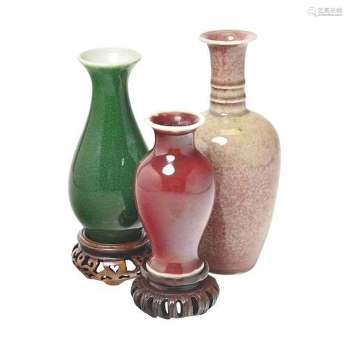 Three Chinese Monochrome Vases