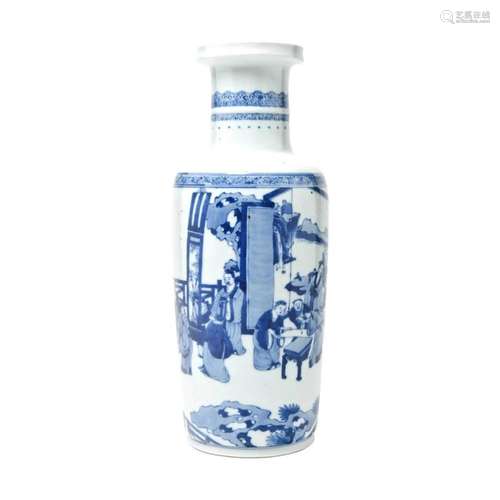 A Chinese Blue and White Mallet Figural Vase