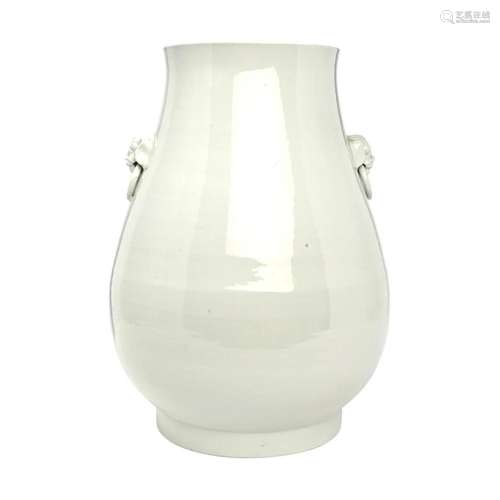 A Large Chinese White Glaze Porcelain Hu Vase