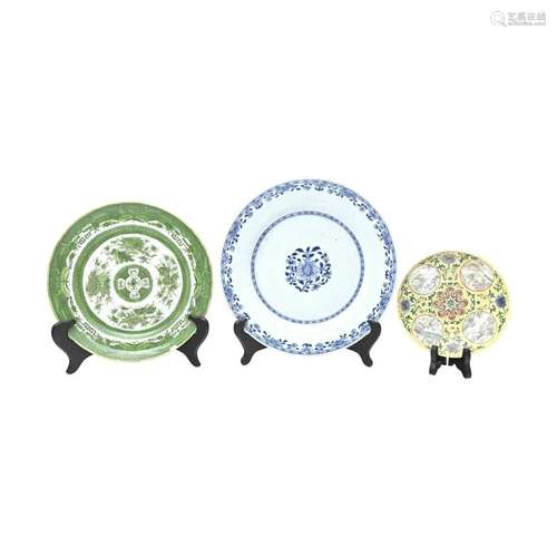 Three Chinese Porcelain Dishes