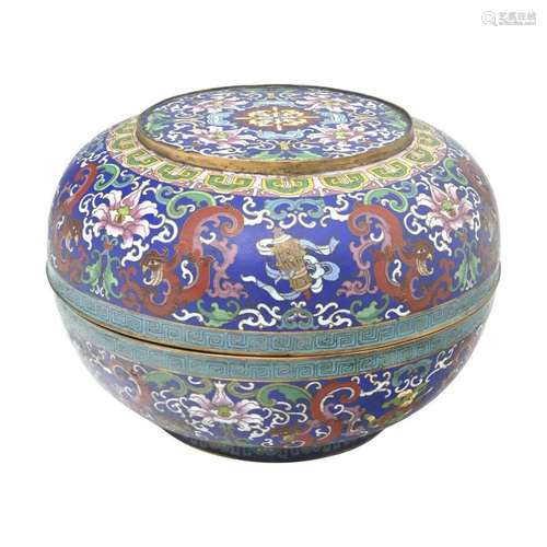 Large Chinese Cloisonne Lidded Bowl